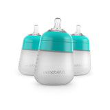 Nanobébé US Flexy Silicone Baby Bottle - 9oz Teal 3pk